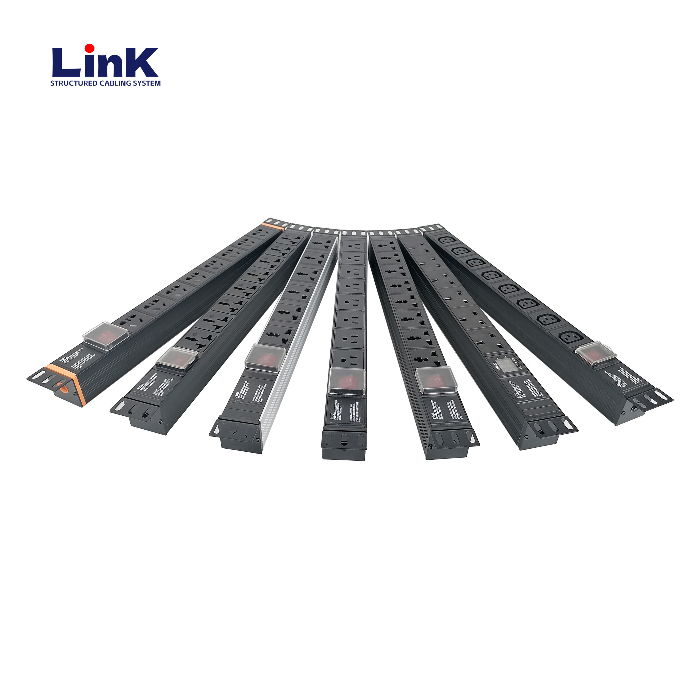 حامل وحدة توزيع الطاقة الذكي PDU 16A 8-Outlet Rack-Mount PDU مع حماية ضد الحمل الزائد